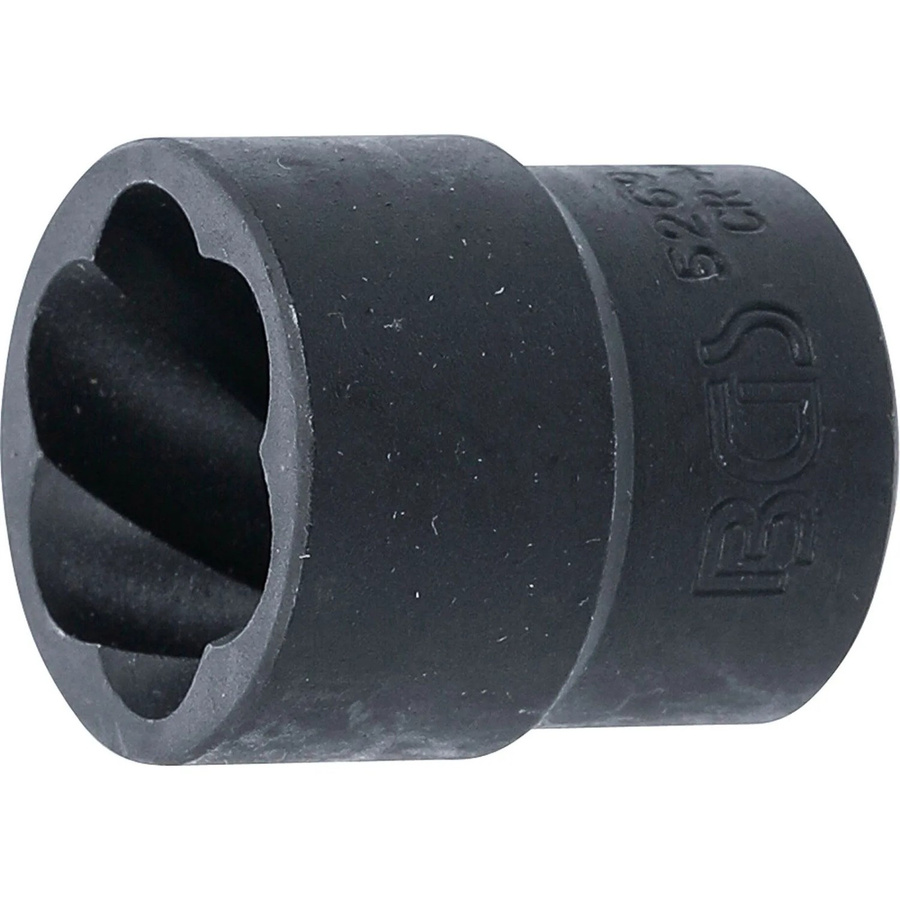 BGS Spiral-Profil-Steckschlüssel-Einsatz Schraubenausdreher 5269-21 mit 1/2 Zoll Innenvierkant und 21 mm Schlüsselweite aus Chrom-Molybdän-Stahl in Schwarz - Bild 2