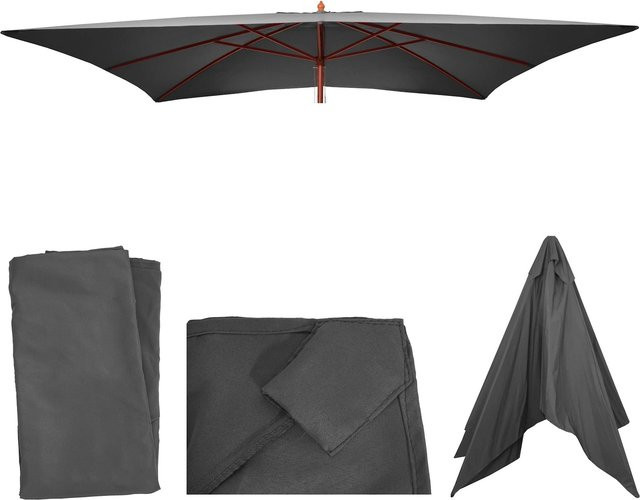 MCW Ersatz-Bezug für Holz-Sonnenschirm Lissabon, Farbe: anthrazit, B x T: 200 x 300 cm - Bild 1