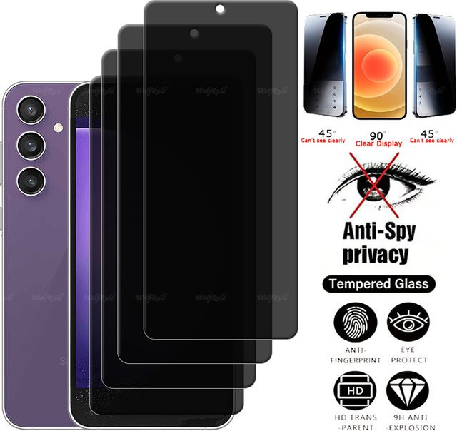 4er-Pack Samsung Galaxy S24 FE Panzerglas mit Privacy-Schutz und Anti-Spion-Funktion - Bild 1