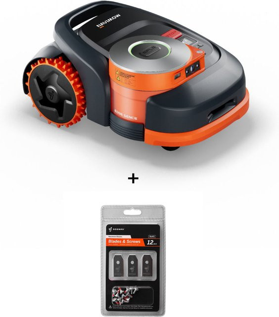 Segway Navimow H210E Mähroboter für bis zu 1000 m² in Orange inklusive 12er-Set Ersatzmesser und Akku - Bild 1
