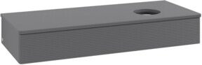 V&B Waschtischunterschrank Antao mit Frontstruktur und Beleuchtung, Anthrazit lackiert, B: 120 cm, H: 19 cm, T: 50 cm - Bild 1