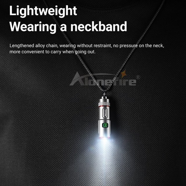 Alonefire Mini EDC Schlüsselanhänger Taschenlampe aus Metall für Camping, Reise und Notbeleuchtung - Bild 1