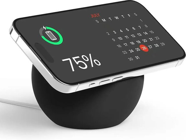 Viesrita Kugelförmiger Magnetischer Silikon-Ladeständer für MagSafe iPhone 16 15 14 13 Dockingstation in Schwarz und Blau - Bild 1