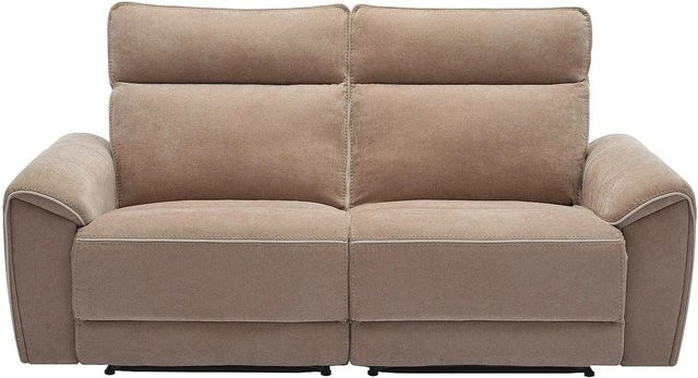 Vente-unique Relaxsofa Djaralo in Taupe mit Stoffbezug und motorisierter Funktion, Breite: 200 cm - Bild 1