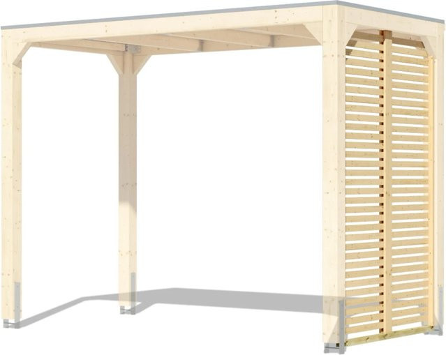 Karibu Lamellenwand für Fyrkant Pavillon in Natur/Beige, B/H: 227 x 227 cm, Tiefe: 135,5 cm, Stärke: 1,8 cm - Bild 1