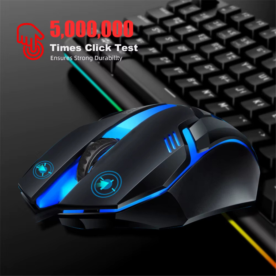Kebidumei USB Gaming Maus mit 5000 DPI, ergonomisches Design, leise Klicks und Hintergrundbeleuchtung für PC und Laptop - Bild 3