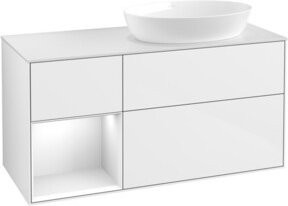 V&B Waschtischunterschrank Finion mit Wandbeleuchtung, Farbe Weiß lackiert, Breite: 120 cm, Tiefe: 50,1 cm, Höhe: 50,1 cm - Bild 1