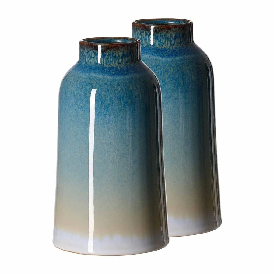 Ritzenhoff & Breker Leria Vase 2er Set aus Keramik in Blue, Sand und White, Höhe: 20 cm - Bild 2