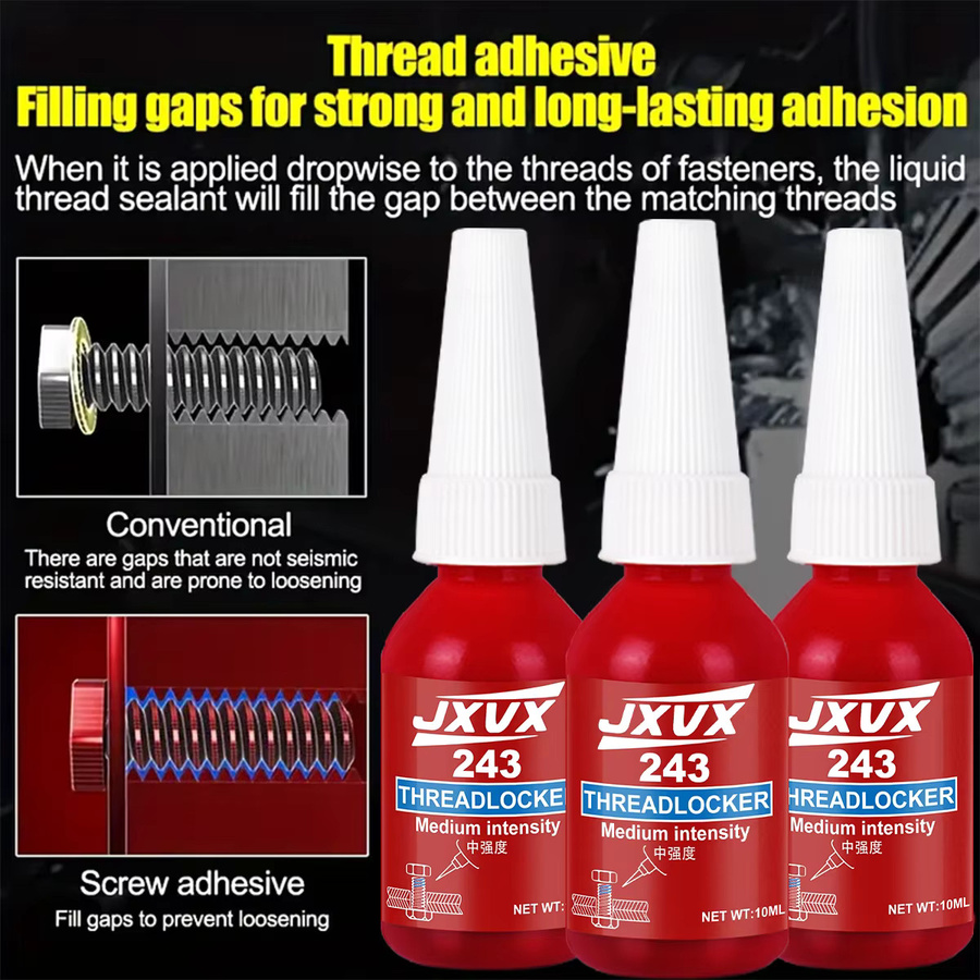 LOOLIFL 243 Gewindesicherungsklebstoff Rot, 15 ml, hochtemperaturbeständiger anaerober Klebstoff für Automobil- und Maschinenbau - Bild 4