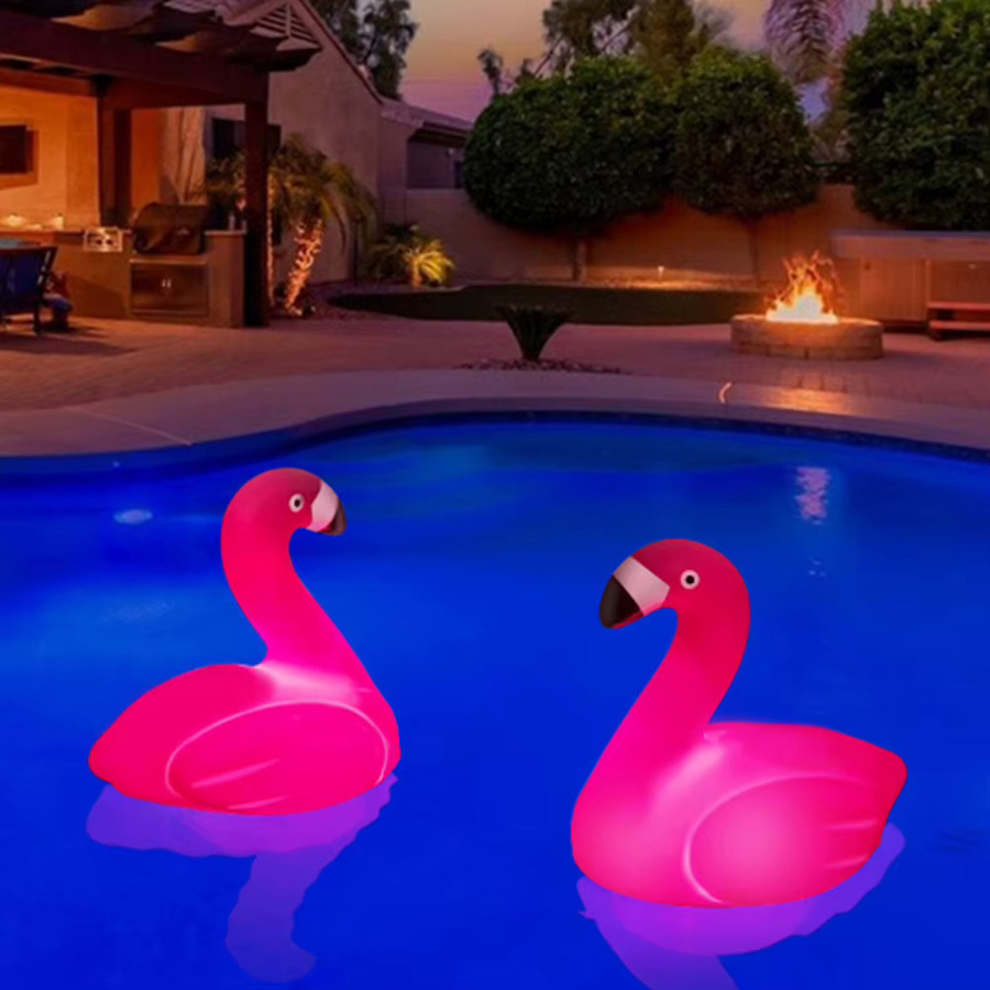 VKTECH Solar-Chlor Schwimmbadspender Flamingo mit Leuchteffekt zur Pool-Desinfektion - Bild 3
