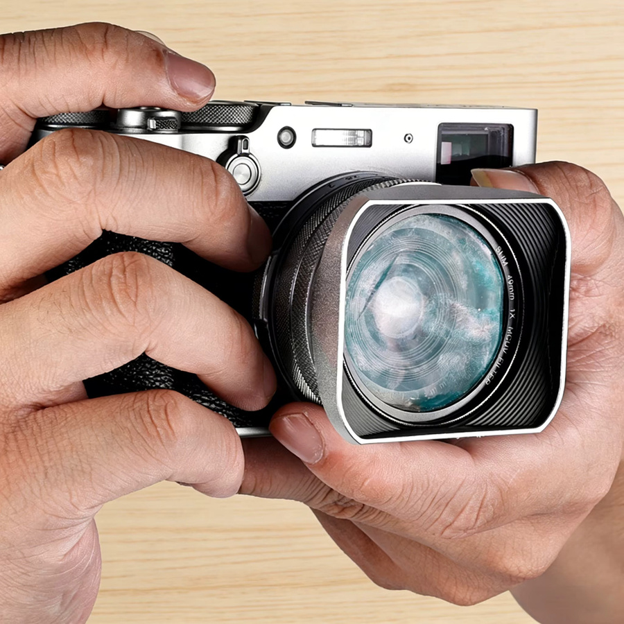 Fujifilm Square X100VI Blendenabdeckung in Silber für Objektivschutzfilteradapterring und Metallhalterung - Bild 2