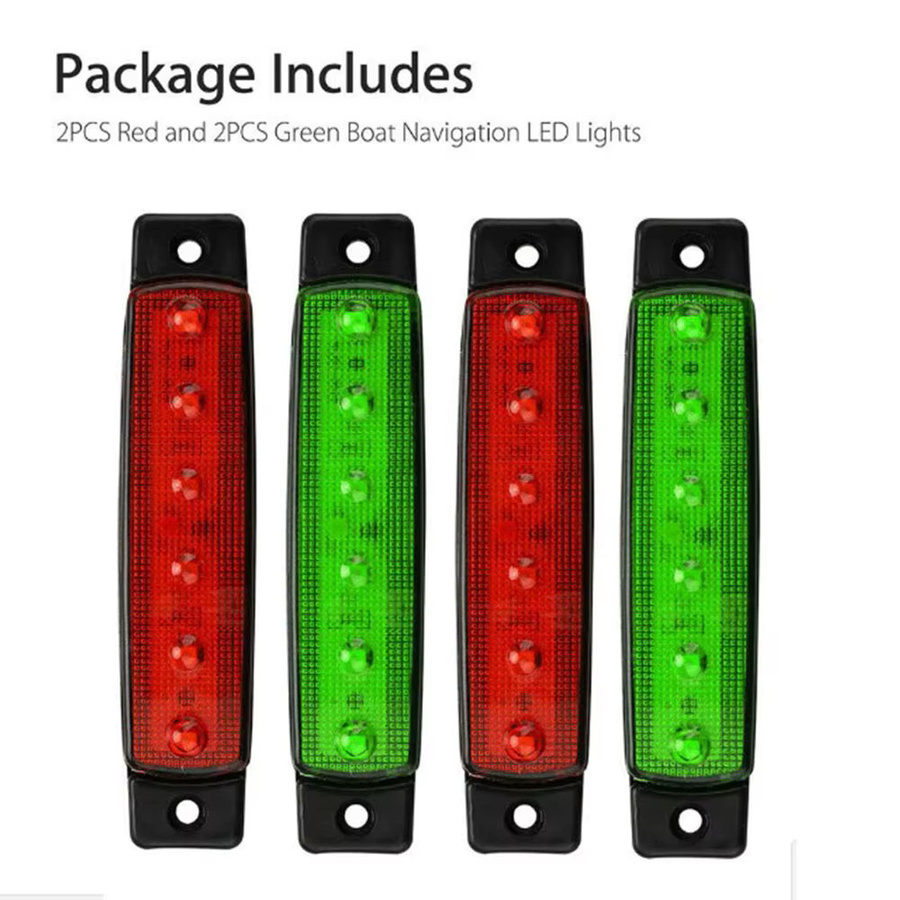 SUITU 4er-Set LED Boot-Navigationslichter wasserdicht in Rot und Grün für Marine, Yacht, Kajak und Segelboot - Bild 2