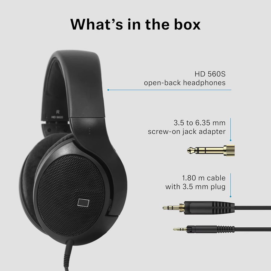 Sennheiser HD 560S Open-Back Over-Ear Studio-Monitor-Kopfhörer in Schwarz mit 3,5 mm Klinkenanschluss - Bild 3