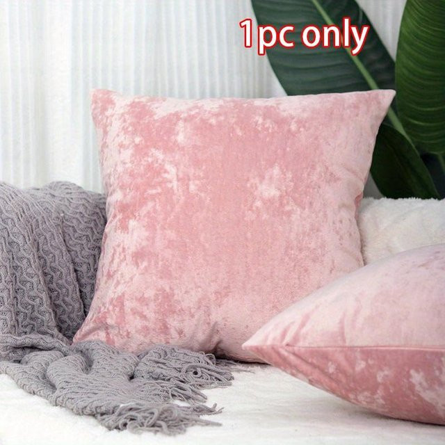 Luxuriöser Kissenbezug aus superweichem Kunstvelours von JMG Clothing in Pink, B/H: 45 x 45 cm - Bild 1