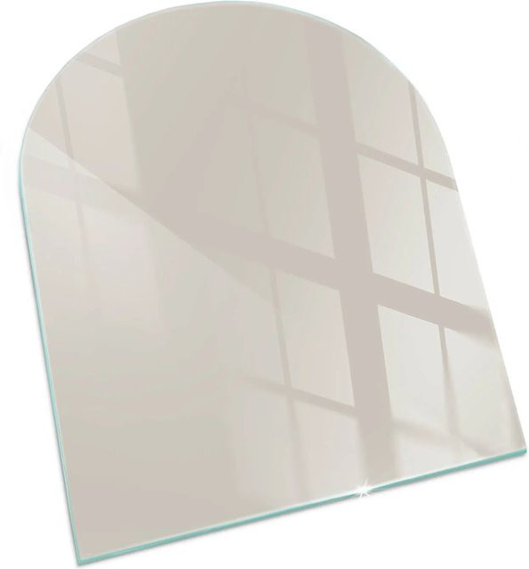 Tulup Glasplatte für Kaminofen als Bodenplatte in Beige, Halbkreis, B: 80 cm, T: 70 cm - Bild 1