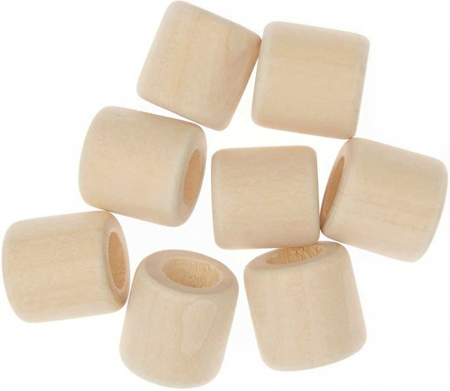 Rico Design Makramee Perlen aus Holz in Natur/Beige, 8 Stück, B/D/H: 1,7 x 1,7 x 1,7 cm - Bild 1