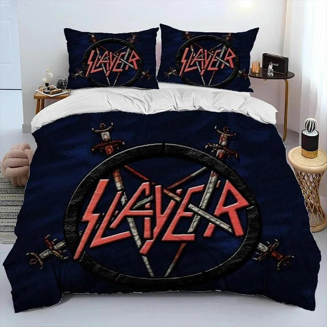 Slayer Heavy Metal Band Bettwäsche Set aus Mikrofaser in Schwarz mit Bettbezug und Kissenbezug, Breite: 70 cm, Länge: 133 cm - Bild 1