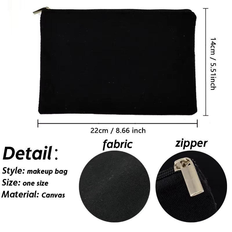 VOESETO Kosmetiktasche mit individuellem DIY-Logo als Make-up und Toilettenartikel Organizer für Damen, Schwarz - Bild 2