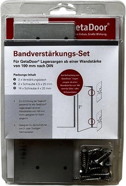GetaDoor Bandverstärkungsset für Zargen in Silber aus Stahl - Bild 1