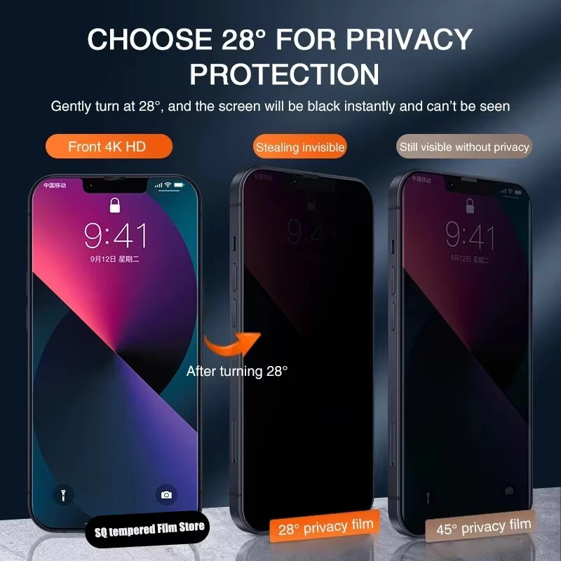 2 Stück Anti-Spion Sichtschutz Panzerglas für Apple iPhone Modelle (iPhone 15, 14, 13, 12, 11, X, XS Max, XR, 8, 7, SE) - Bild 5