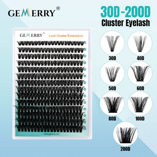 Gemerry Wimpern-Cluster, 280 Stück, D-Curl, DIY Einzelwimpern - Bild 1