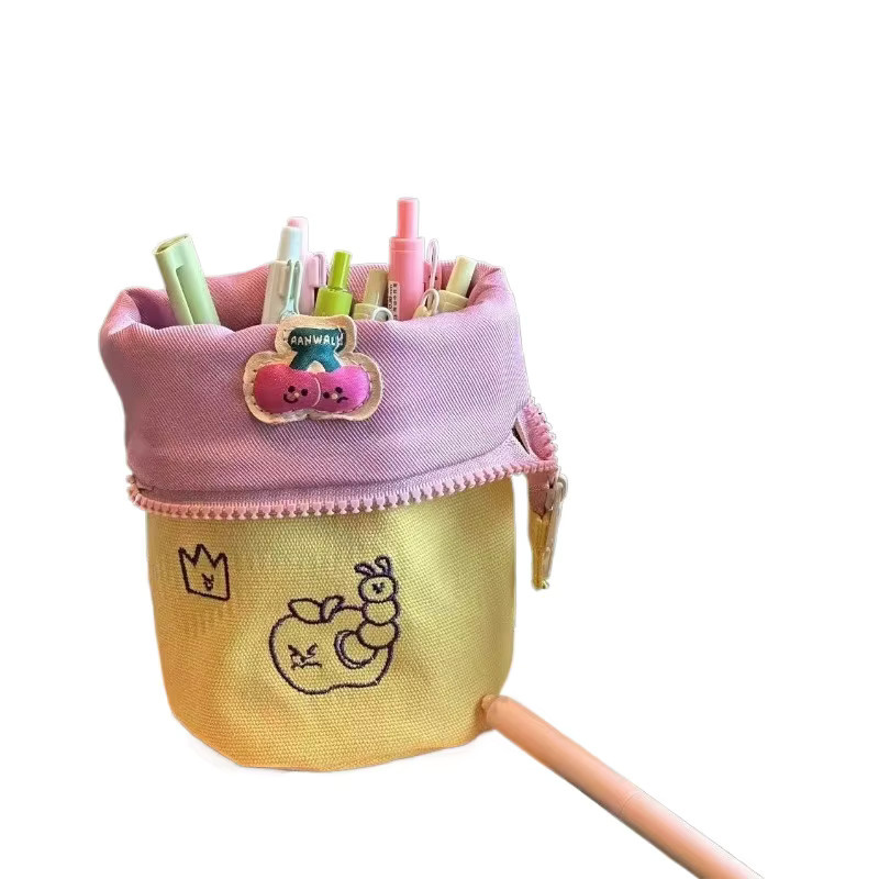 Minimalistische vertikale Flip-Federtasche mit großer Kapazität in Multicolour für Teenager und Schule - Bild 4