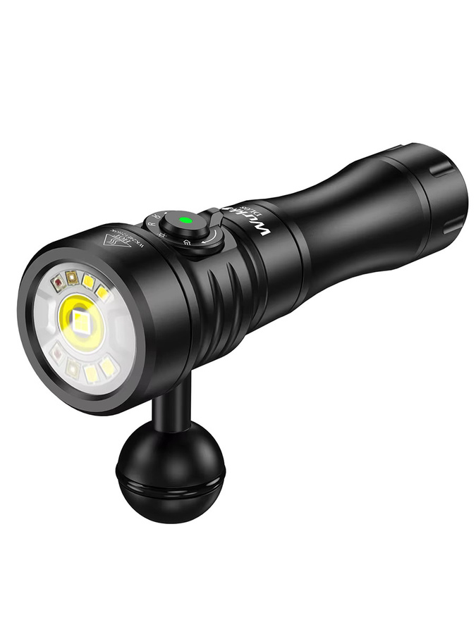 Wurkkos DL08 Tauchlampe mit 3600 lm, wiederaufladbare Unterwasserlaterne in Schwarz mit rotem Licht (660 nm) und UV-Licht (365 nm) - Bild 6