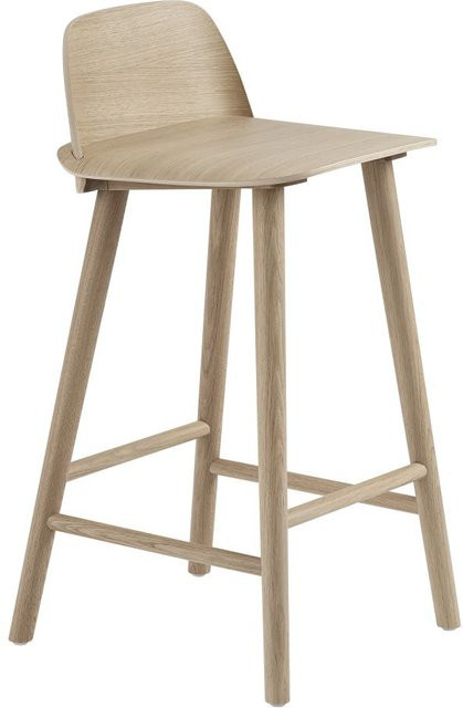 Muuto Nerd Barhocker aus Holz in Braun und Beige - Bild 1