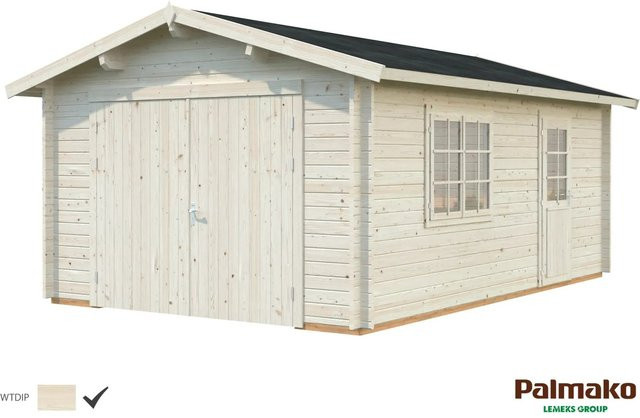 Palmako Holzgarage Roger aus Fichte mit Holztor, Farbe transparent, B: 360 cm, T: 550 cm - Bild 1