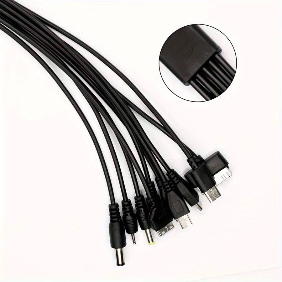 NNBILI 10-in-1 Universal Multifunktions USB Ladekabel mit mehreren Anschlüssen in Schwarz und Gelb - Bild 4
