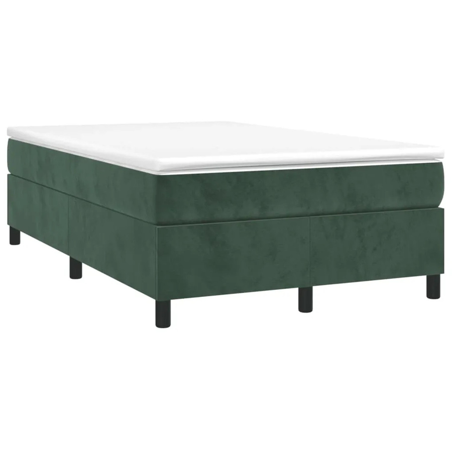 vidaXL Boxspringbett mit Matratze in Dunkelgrün aus Samt, Hybrid-Design mit Taschenfederkern, B/T: 120 x 190 cm - Bild 2