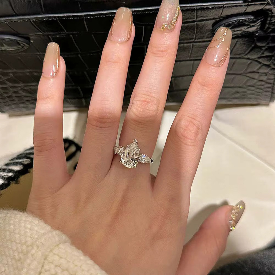 MUXIFC Verlobungsring, 925 Silber vergoldet, Diamant, Damen - Bild 4