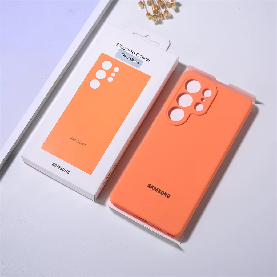 Samsung Galaxy S25 Ultra und S25+ Handyhülle aus weichem Silikon in Orange - Bild 2