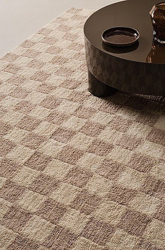 Jotex MELA Baumwollteppich Beige Handtufted Organic Checked Non-Slip - Bild 1