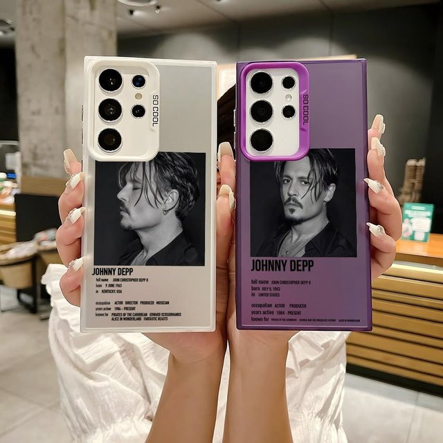 J-Johnny DeppS Silikon Handyhülle für Samsung Galaxy S25 Edge S24 S23 S22 S21 S20 Ultra in Silber - Bild 1