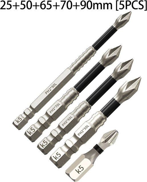 Vibratite Magnetische Kreuzschlitz-Schraubendreher Bits aus Edelstahl, PH2, Farbe: Silber - Bild 1