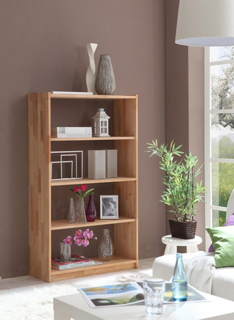 TiCAA Standregal Simon Bücherregal Buche Braun, H x B x T: 145 x 80 x 31 cm