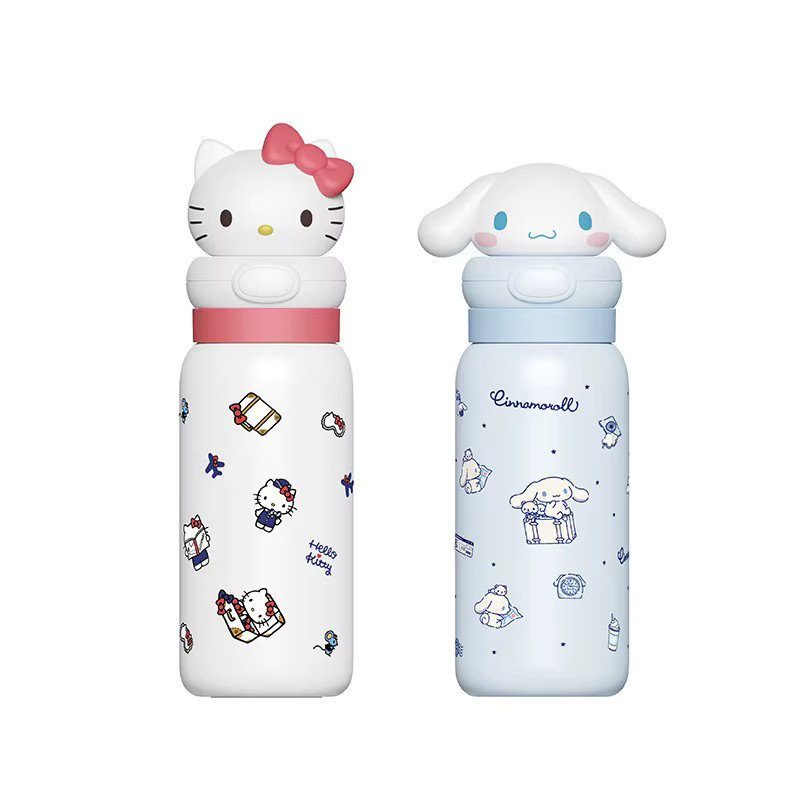 X&W Sanrio My Melody Thermobecher aus Edelstahl mit 3D-Cartoon-Design, 400 ml tragbare Wasserflasche für Kinder und Outdoor-Reisen - Bild 2