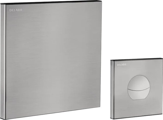Delabie WC-Druckspüler TEMPOFLUX 3 3/4 Zoll UP mit Fernbetätigung und Dual-Flush-Funktion in Silber aus Edelstahl - Bild 1