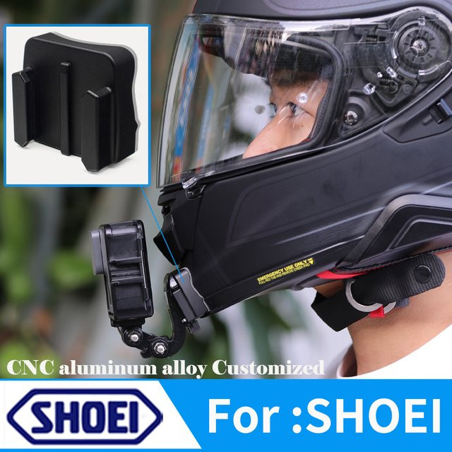 TUYU CNC Aluminium Kinnhalterung für Shoei Hornet ADV GT Air 2X Z8 Z7 passend für GoPro Insta360 DJI Zubehör in Schwarz - Bild 1