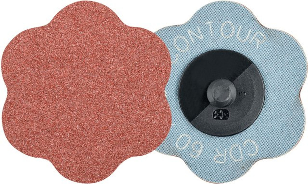 PFERD Schleifblatt CDR 60A 60 CONTOUR in Rot, Körnung 60, Durchmesser: 60 mm, 50 Stück - Bild 2