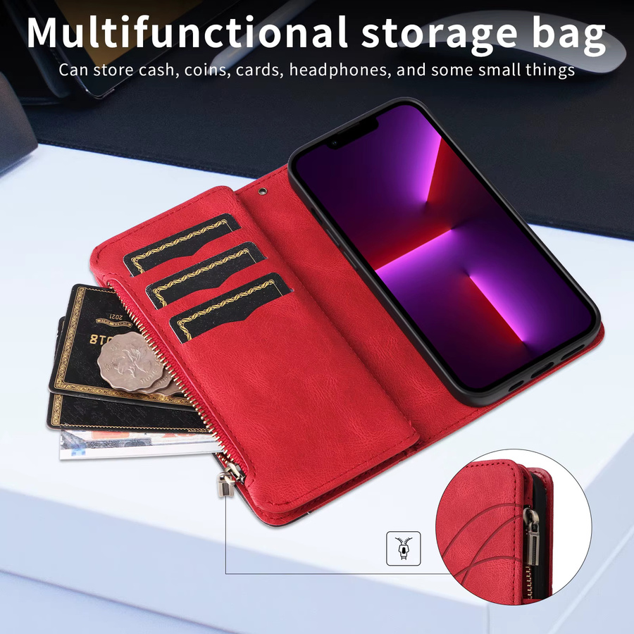 Brieftaschenhülle für Samsung Galaxy A-Serie 4G und 5G in Schwarz oder Rot - Bild 3