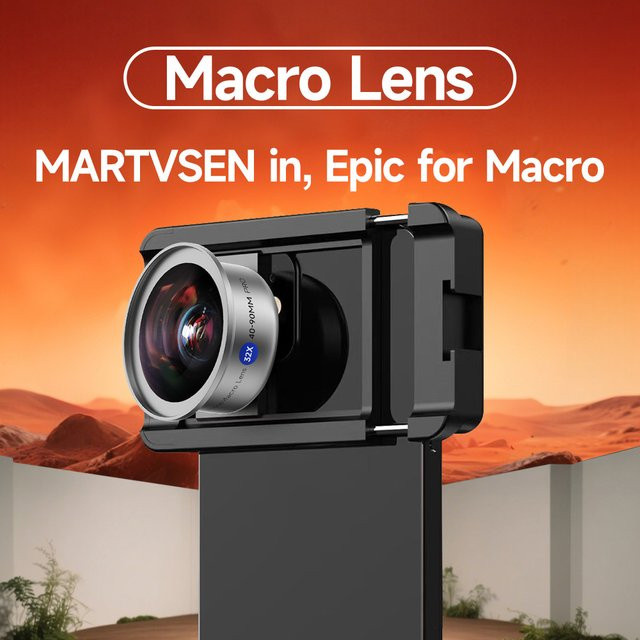 MARTVSEN 32X 5K HD Makroobjektiv in Schwarz für iPhone und Android zur Nahaufnahme - Bild 1
