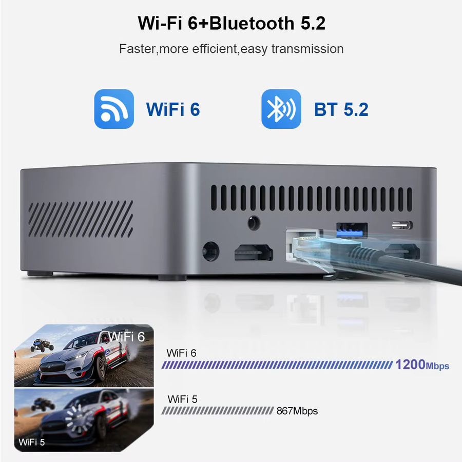 Ninkear M7 Mini-PC Intel i7-1185G7 mit 16GB DDR5, 512GB SSD, Windows 11, Dual 2.5G LAN, Wi-Fi 6 und Bluetooth 5.2 in Silber - Bild 5