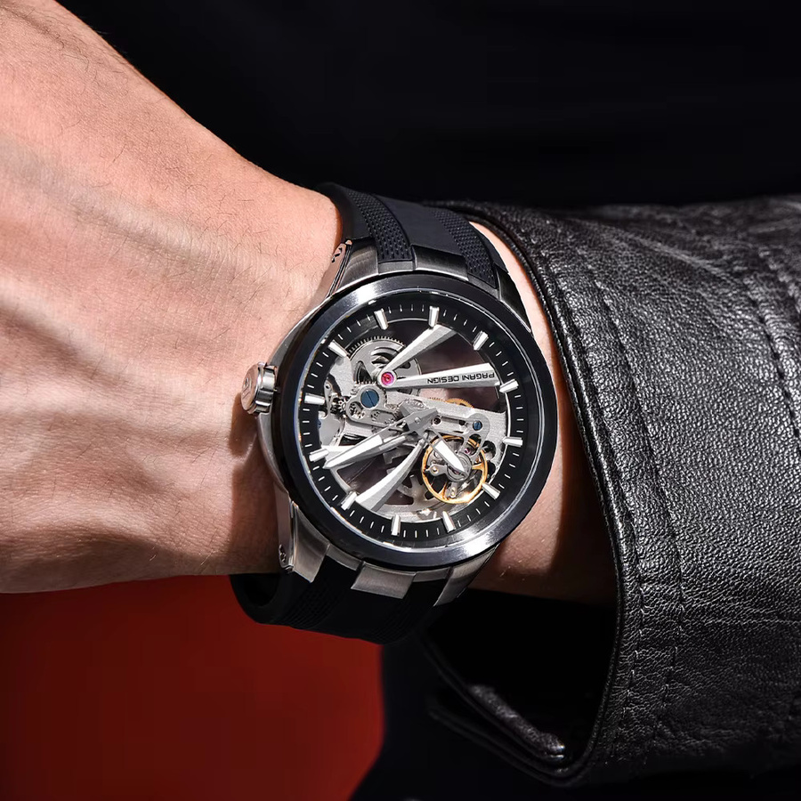 PAGANI DESIGN Armbanduhr Automatik, Edelstahl, Kautschuk, Saphirglas, Herren - Bild 5
