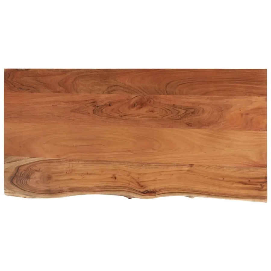 vidaXL Tischplatte aus massivem Akazienholz, rechteckig mit Baumkante, braun, B/T/H: 80 x 40 x 2,5 cm - Bild 2