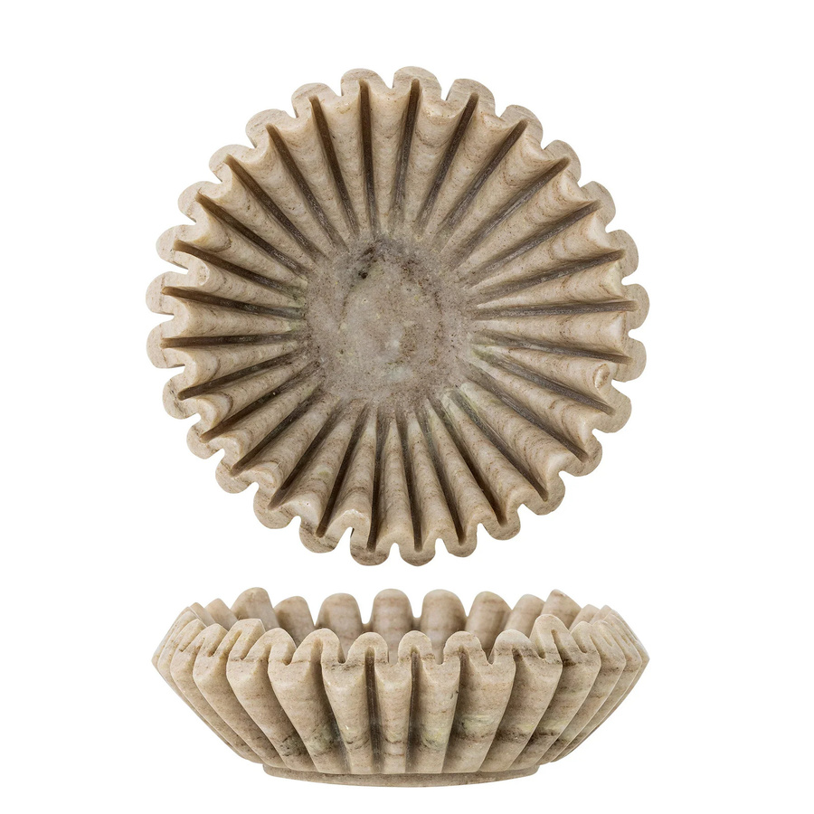 Bloomingville Harmonia Schale aus Naturmarmor in Beige, Braun und Grau, Durchmesser: 17,5 cm - Bild 1