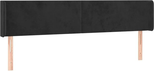 vidaXL LED Kopfteil in Schwarz aus Samt mit integrierter Beleuchtung und USB-Anschluss, B: 203 cm, T: 16 cm, H: 78-88 cm - Bild 1