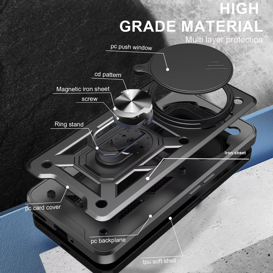 Silikon Handyhülle mit Linsenschutz und Armor Ringhalter für Nothing CMF Phone 1, 2 Pro, 3A Lite, 4A Pro und 2A Plus - Bild 4