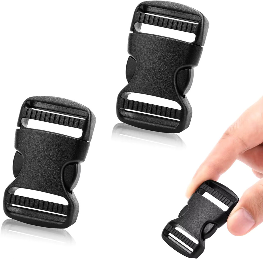 MEIGEMEI Kunststoff-Schnallenriemen-Set in Schwarz mit D-Ringen, Schnellverschluss-Schnallen, Tri-Glide-Gleitclips und Gürtelschlaufenhalter - Bild 2